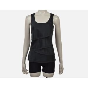 Casual Office Summer Glam Evening Ann Taylor Sleeveless Tiered Ruffle Tank Top